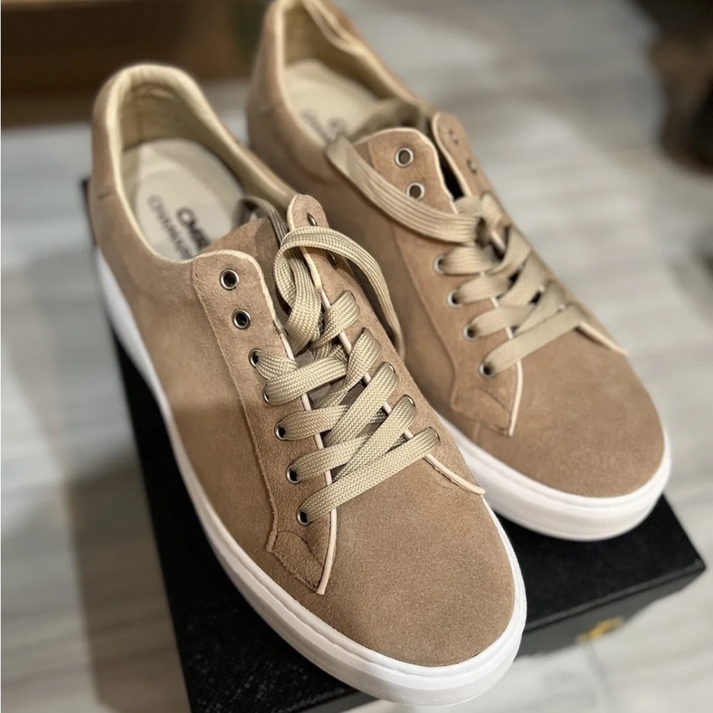 CHAMARIPA Elevator Shoes For Men beige Sneaker Height Increase Shoes 6cm, US11.5